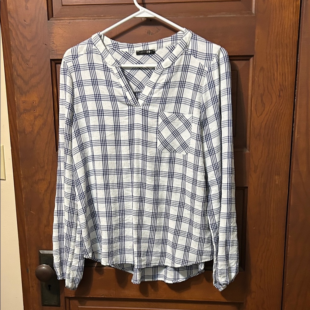 Papermoon Navy and White Checkered Shirt